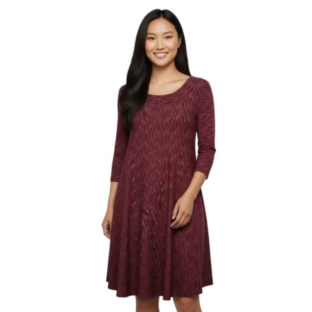 Saturday/Sunday x‎ Anthropologie Narva Swing Dress. Marled Heather Maroon XS.